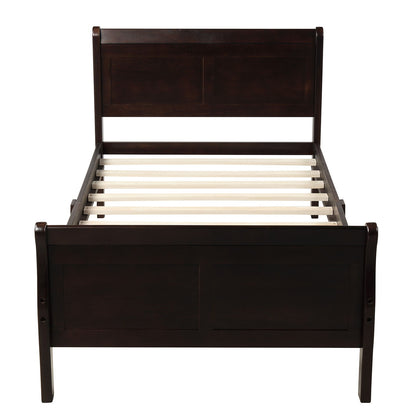 Platform Bed Frame Mattress Foundation Sleigh Bed With Headboard / Footboard / Wood Slat Suppor