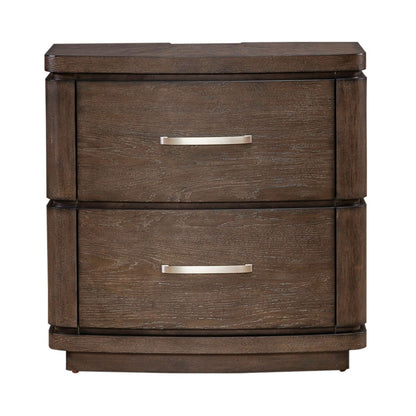 Cascade Falls - Nightstand With Charging Station - Satin Espresso
