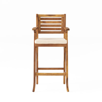 Barstool With Soft Curved Lines And Sturdy Frame (Set of 2) - Brown