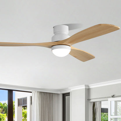 52" Ceiling Fan With Dimmable LED Light, 6 Speed DC Motor, 3 Blades