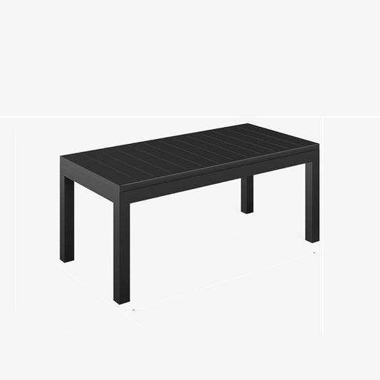 All Weather Slatted Outdoor Coffee Table For Garden - Black