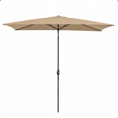 Rectangular Patio Umbrella With Crank Tilt, Polyester UV-Resistant Canopy