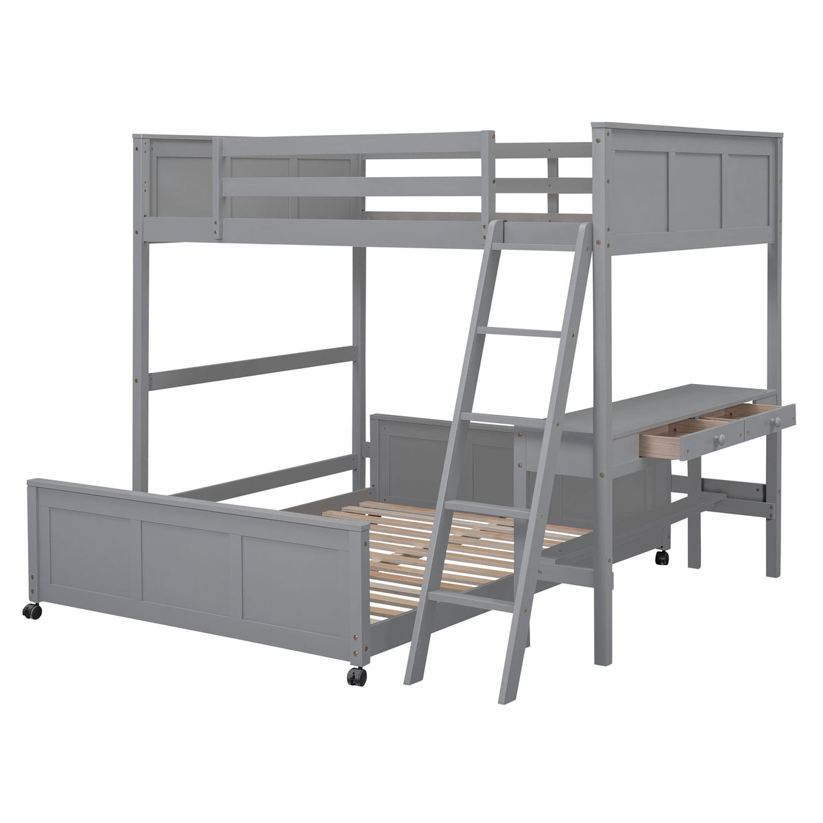 Full Over Full Bunk Bed With Desk