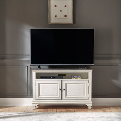 Allyson Park - 46" TV Console - Wirebrushed White / Charcoal