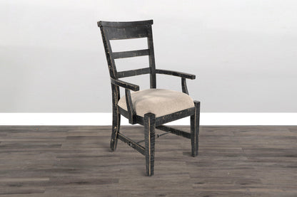 Marina - Wood Arm Dining Chair (Set of 2) - Black Sand