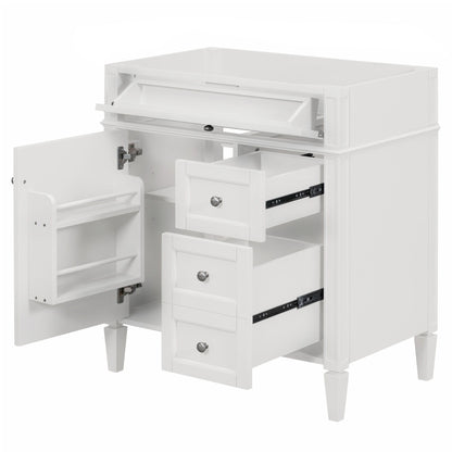 Bathroom Vanity With 2 Drawers And Tip-Out Drawer, Storage Cabinet