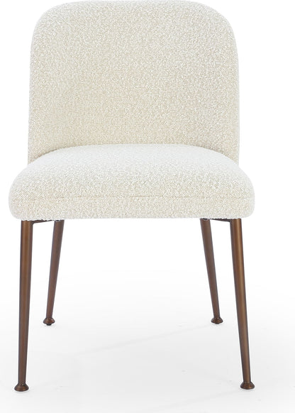 Crossroads 2.0 - Avery Upholstered Dining Chair (Set of 2) - Ricotta Boucle And Bronze Metal