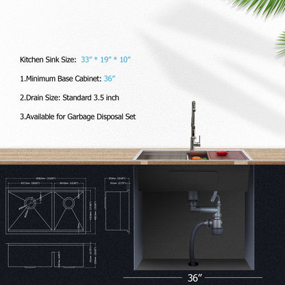 Modern Double Bowl Undermount Kitchen Sink
