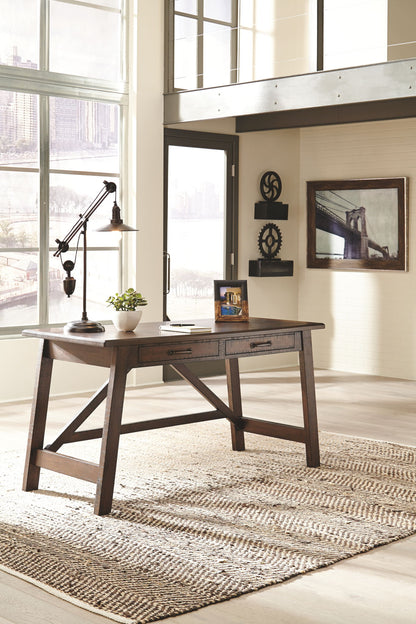 Baldridge - Home Office Large Leg Desk - Rustic Brown