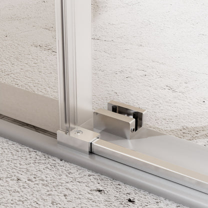 Frameless Single Sliding Soft Close Shower Doors, 5/16" Sgcc Tempered Glass