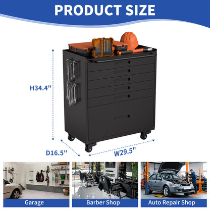 Rolling Tool Cabinet Heavy Duty Garage Storage With Lockable Doors