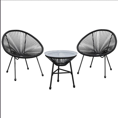 Acapulco Style 3 Piece Patio Bistro Set With Chairs