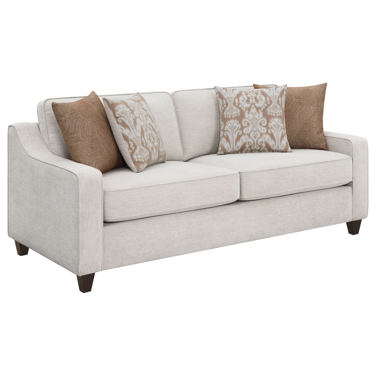 Mahaffey - 2 Piece Track Arm Living Room Set - Beige