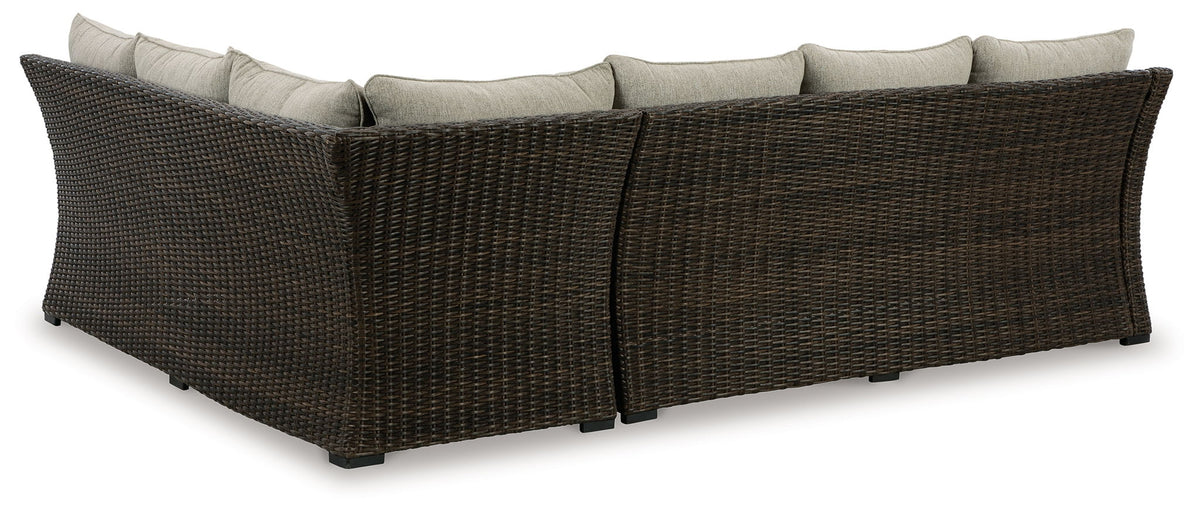 Brook Ranch - Sofa Sectional, Bench With Cushion (Set of 3) - Brown