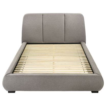 Modern Upholstered Platform Bed With Tufted Headboard