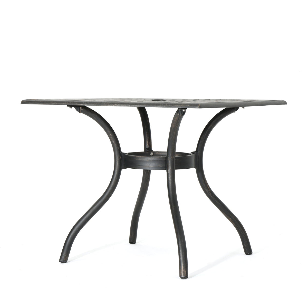 Enchantia - Outdoor Square Dining Table With Weave Tabletop And Flared Legs - Copper