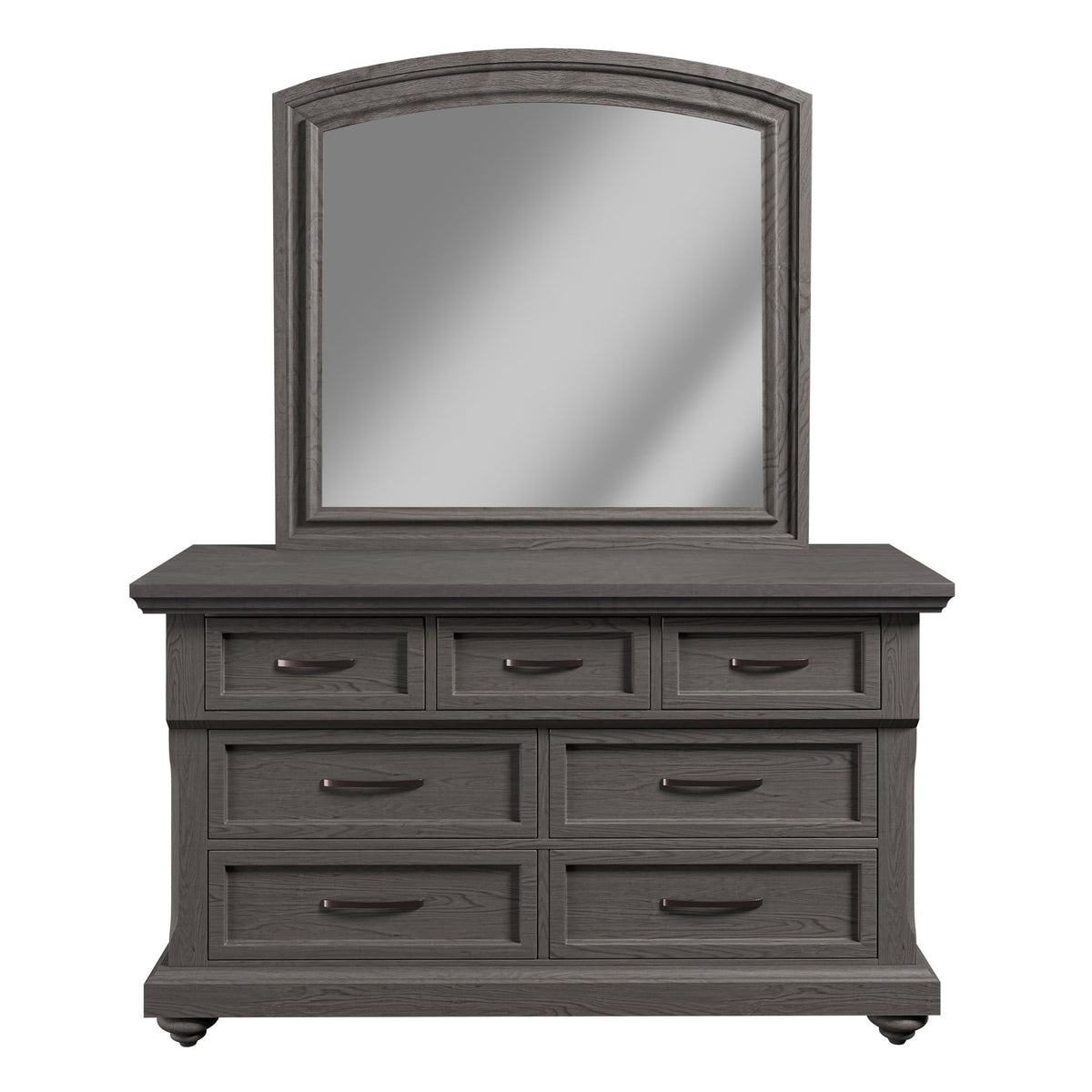 1 Piece Dresser With Handles And Unique Round Legs - Antique Gray