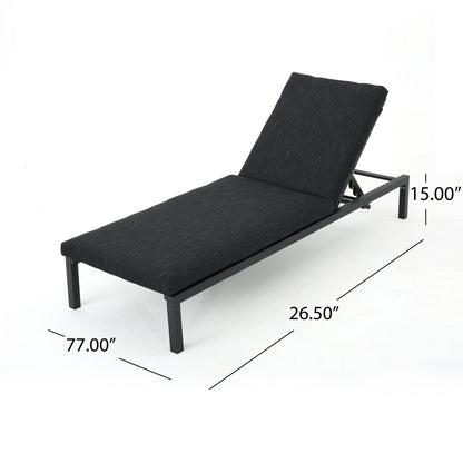 Modern Chaise Lounge With Wate Resistant Fabric Cushions