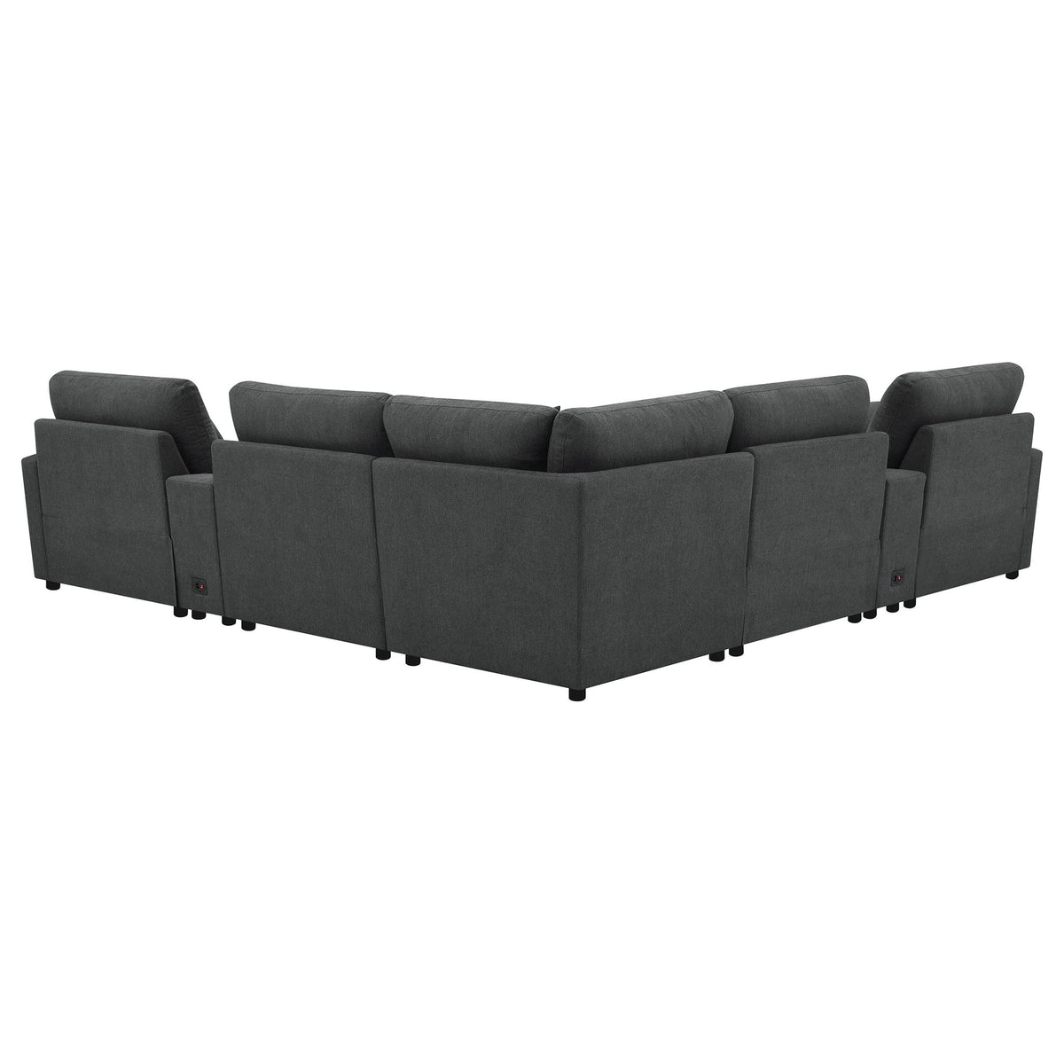 Modular Power Reclining With Lift Top Consoles, 7 Piece Configuration - Dark Gray
