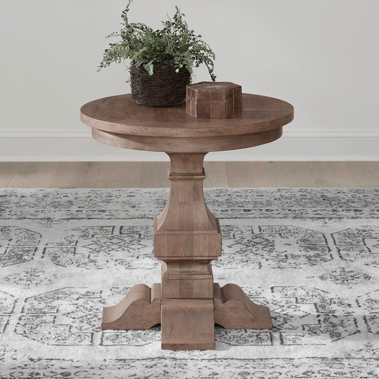 Haven Hills - Round End Table - Camel Beige