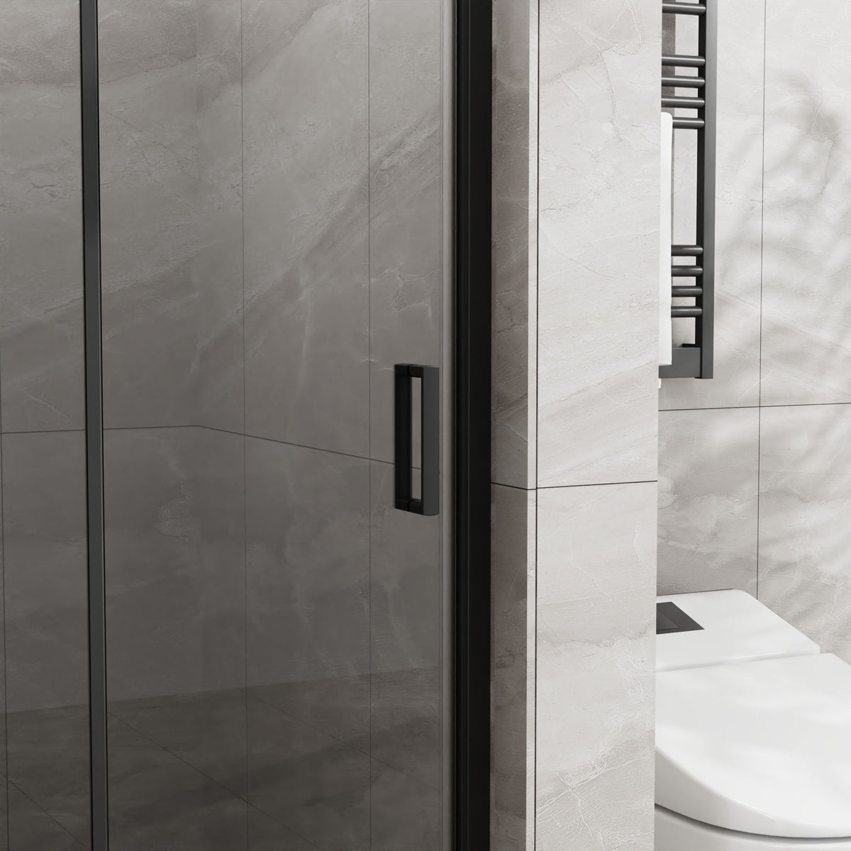 Bifold Frameless Glass Shower Door With Pivot Swing Panel, Tempered Clear Glass