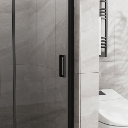 Bifold Frameless Glass Shower Door With Pivot Swing Panel, Tempered Clear Glass