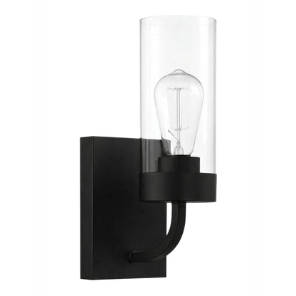 Zephyr - Single Light Sconce - Black / Clear