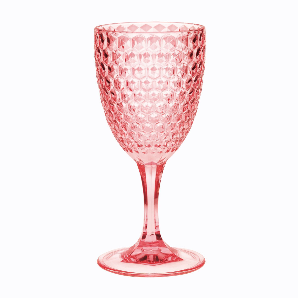 Diamond Cut Plastic Wine Glasses (Set of 4)