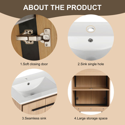Modern Bathroom Vanity Base With Basin And Storage Cabinet