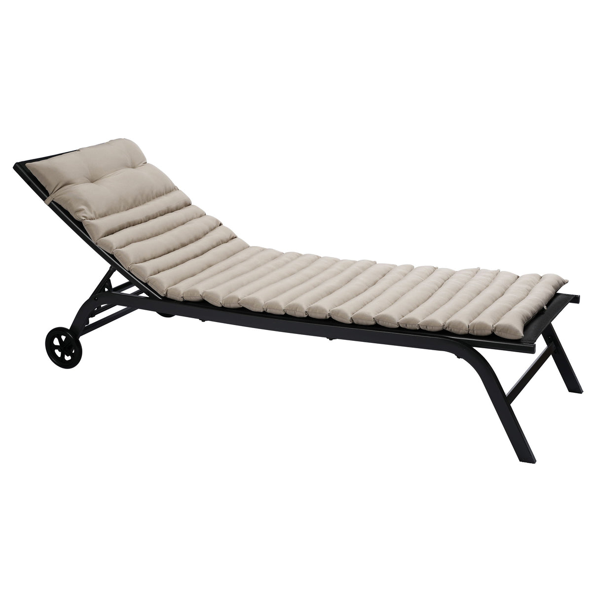 2 Piece Outdoor Chaise Lounge Chair Cushion Set
