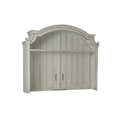 Magnolia Manor - Arched Entertainment Hutch - Antique White
