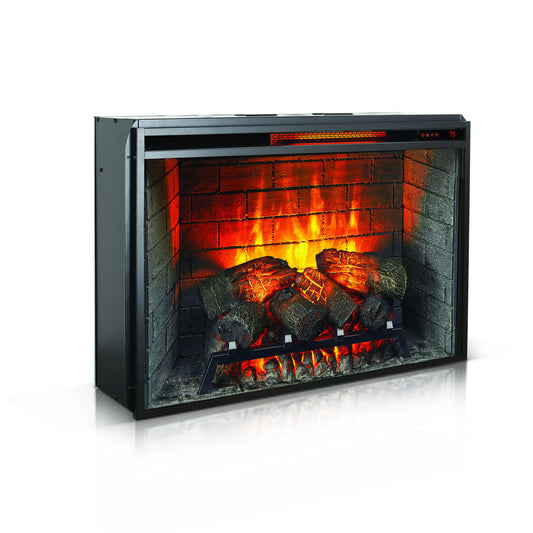 33" Fireplace Insert With Door Sensor - Black