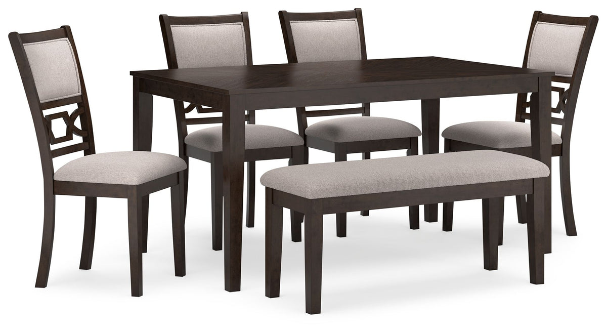 Langwest - Dining Room Table Set (Set of 6) - Brown