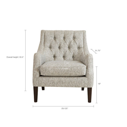 Button Tufted Accent Chair Vintage Style
