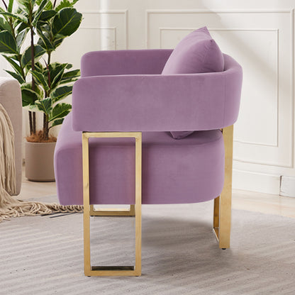 Modern Decorative Chair Teddy Fleece Upholstered And Metal Foot