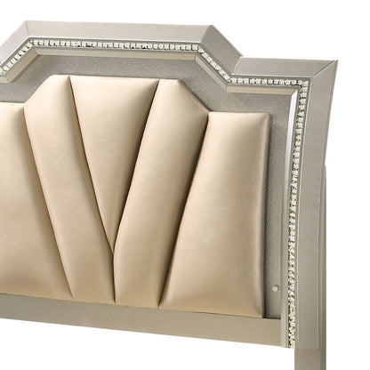Kaitlyn - Full Bed With LED & Storage - Champagne