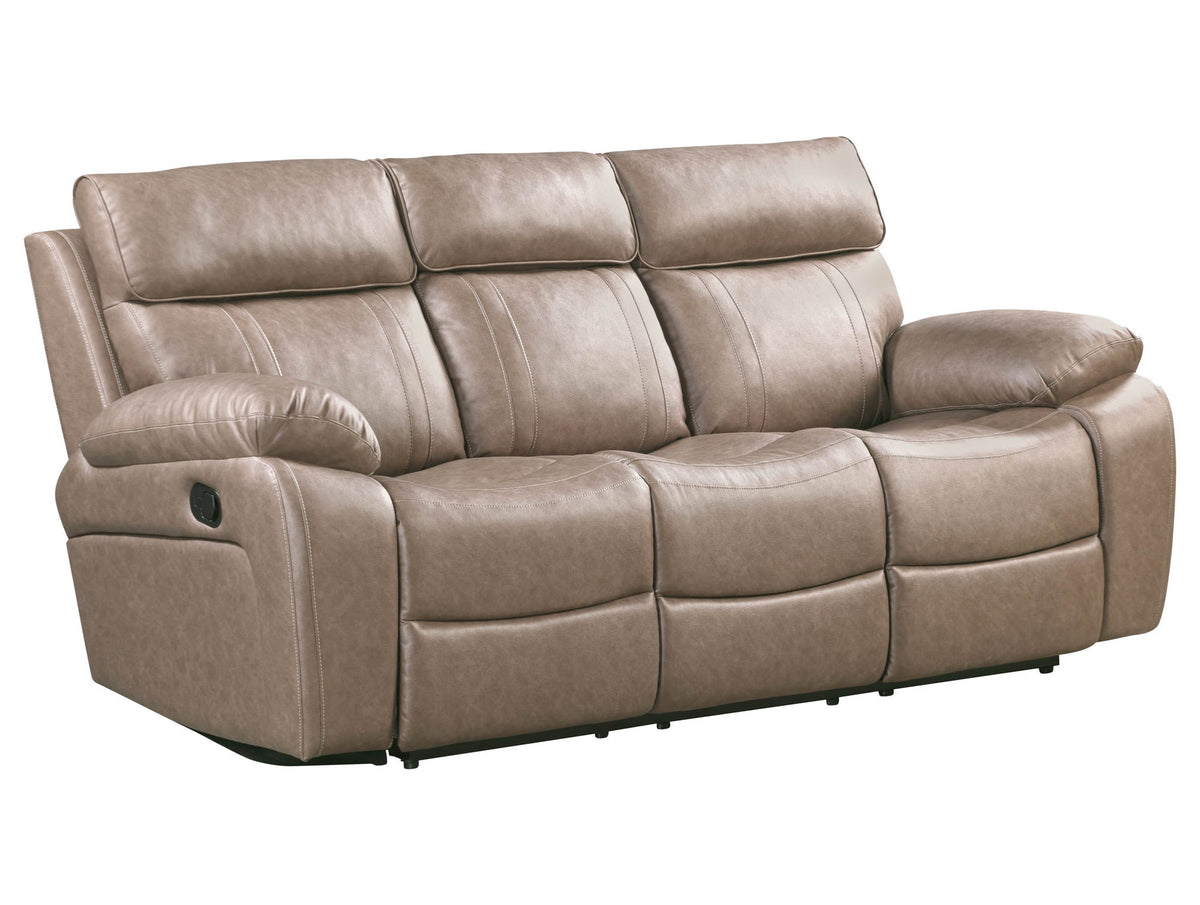 Theon - Faux Leather Manual Reclining Sofa And Recliner - Stokes Toffee