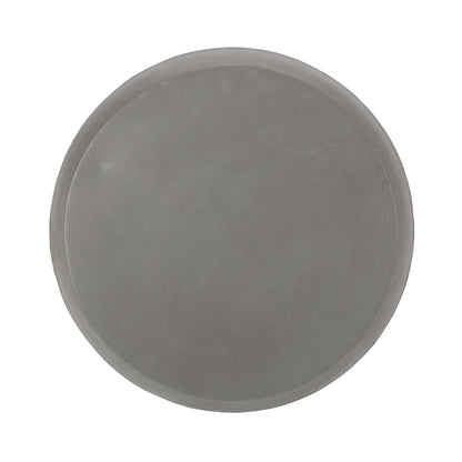 Outdoor Side Table With Cylindrical Shape - Light Gray / White