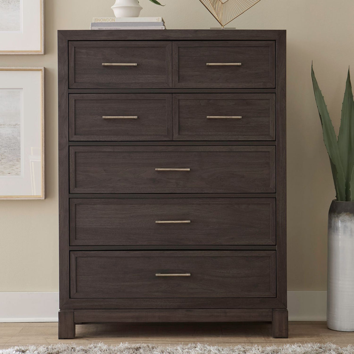 Modern Edge - 5 Drawer Chest - Caffe