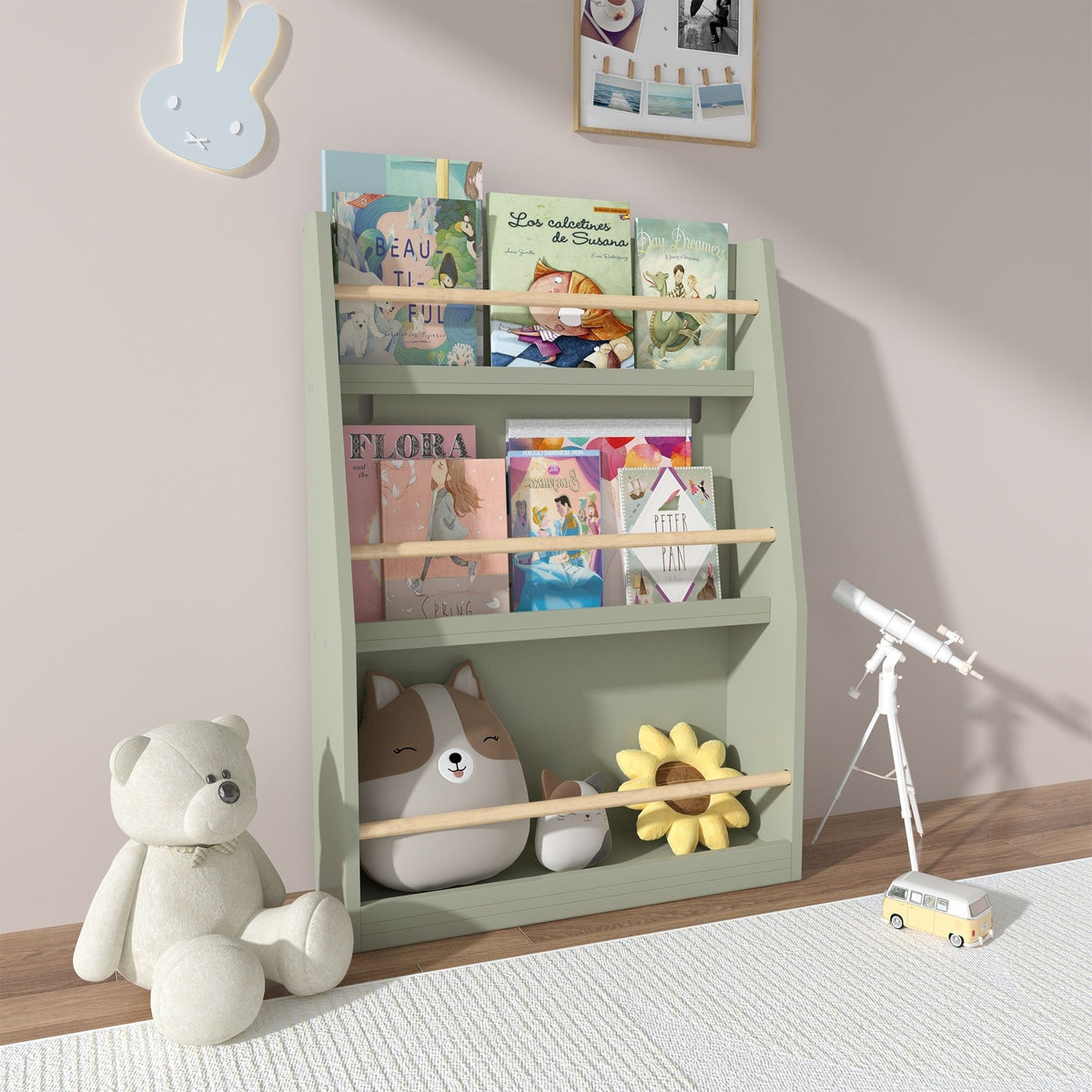 3 Tier Book Shelf, Compact Storage For Bedrooms