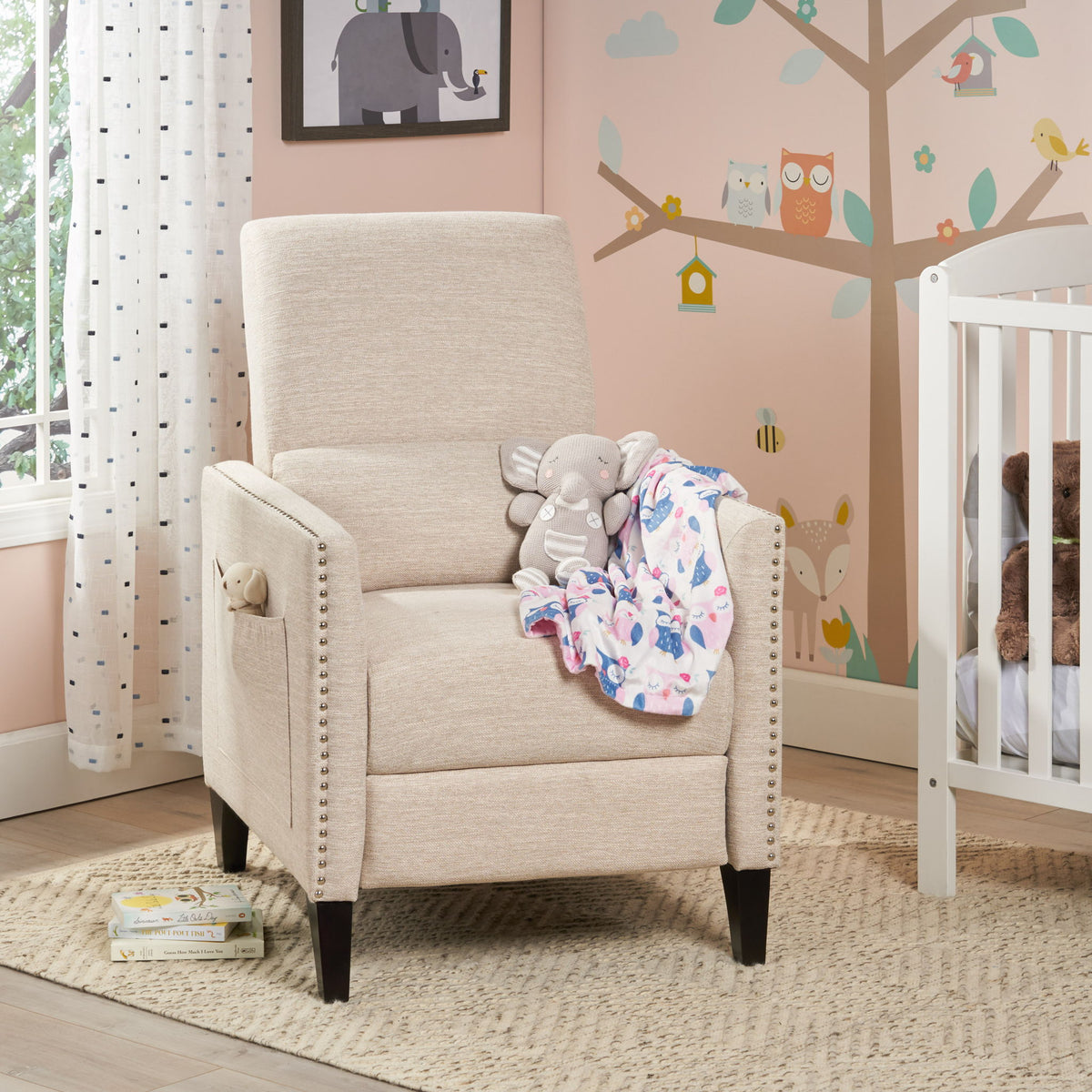 Kiersten - Contemporary Fabric Pushback Recliner