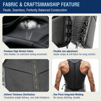 Women's 10Lbs Adjustable Weighted Vest With Breathable Design For Running, Walking & Strength Training - Black