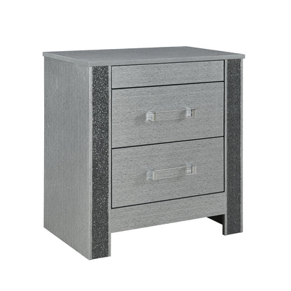Lorenzo - Nightstand With Hidden Compartment And Handles - Silver