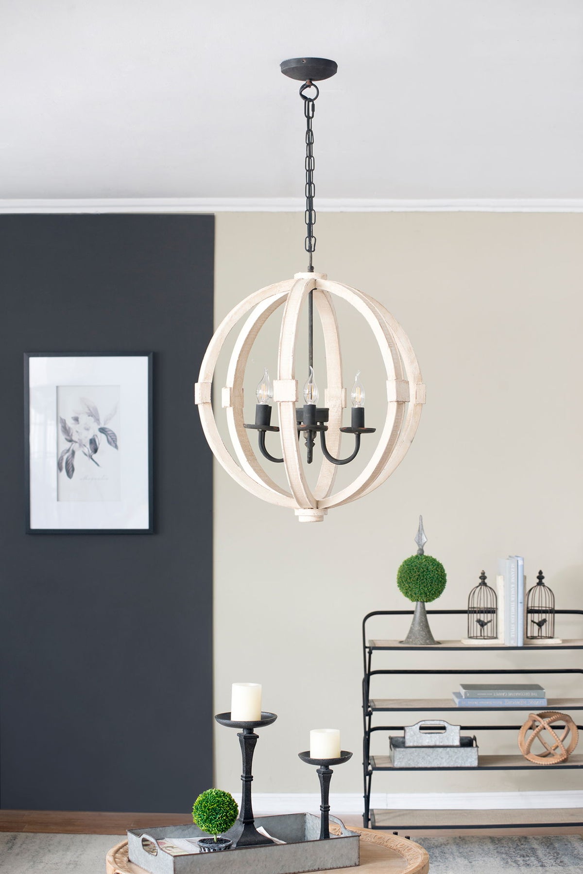 Chandelier, Hanging Light Fixture With Adjustable Chain For Kitchen, Bulb Not Included