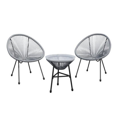 Acapulco Style 3 Piece Patio Bistro Set With Chairs