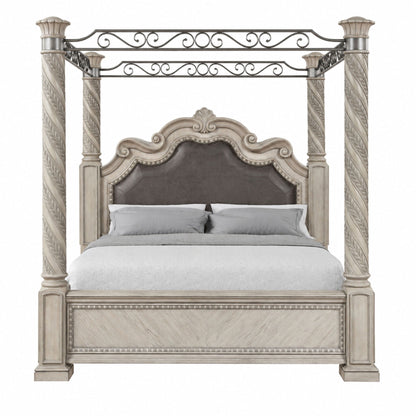 Panel Canopy King Bed - Gray