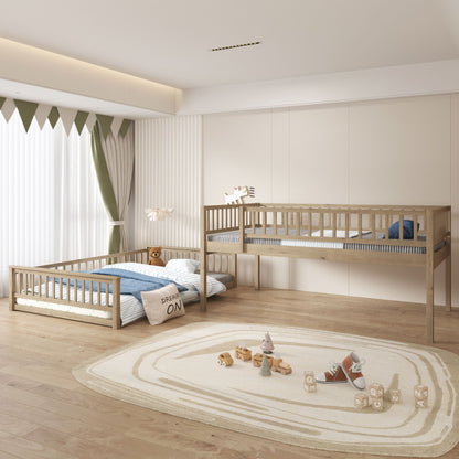 Bunk Bed With Ladder And Guardrails