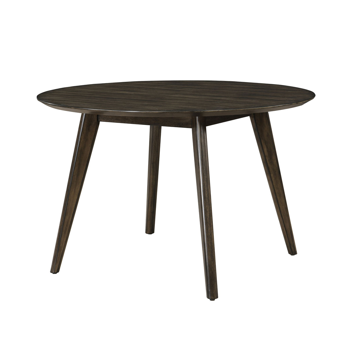 Rex - 48" Round Dining Table & 4 Open Back Chairs - Walnut Brown