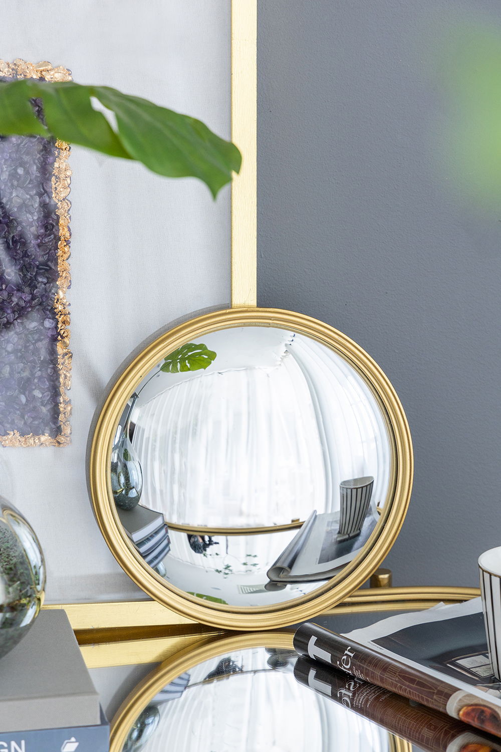 Round Mirror, Circle Mirror With Iron Frame For Living Room Bedroom Vanity Entryway Hallway