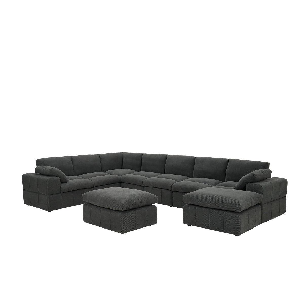 Sectional, Large Arms, Toss Pillows Included